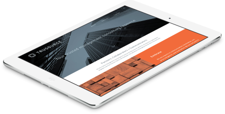 Tablet device showing page from TruSource mobile app.