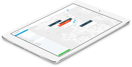 A tablet displaying the Terrane UX and interactivity